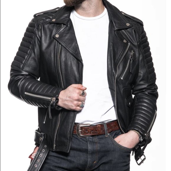 MASTER SUPPY CO. BLACK LEATHER MOTORCYCLE JACKET - BELVEDERE XS - Picture 7 of 16